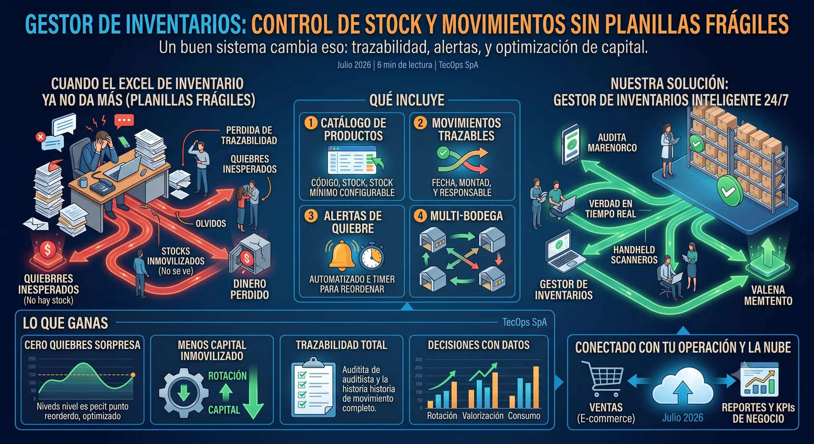Gestor de inventarios: control de stock y movimientos sin planillas